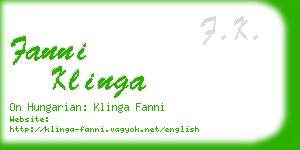 fanni klinga business card